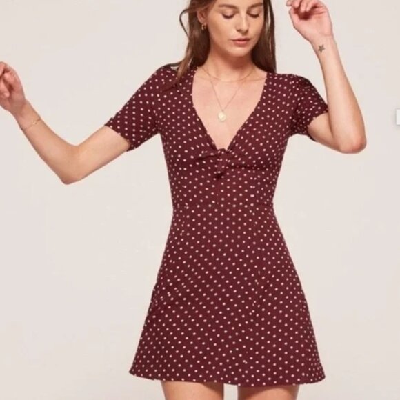 Reformation Irene Dress in Polka Dot (0, XS) - Picture 2 of 10